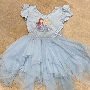 Frozen Leo/leotard: Kids Light Blue Princess Costume Dress